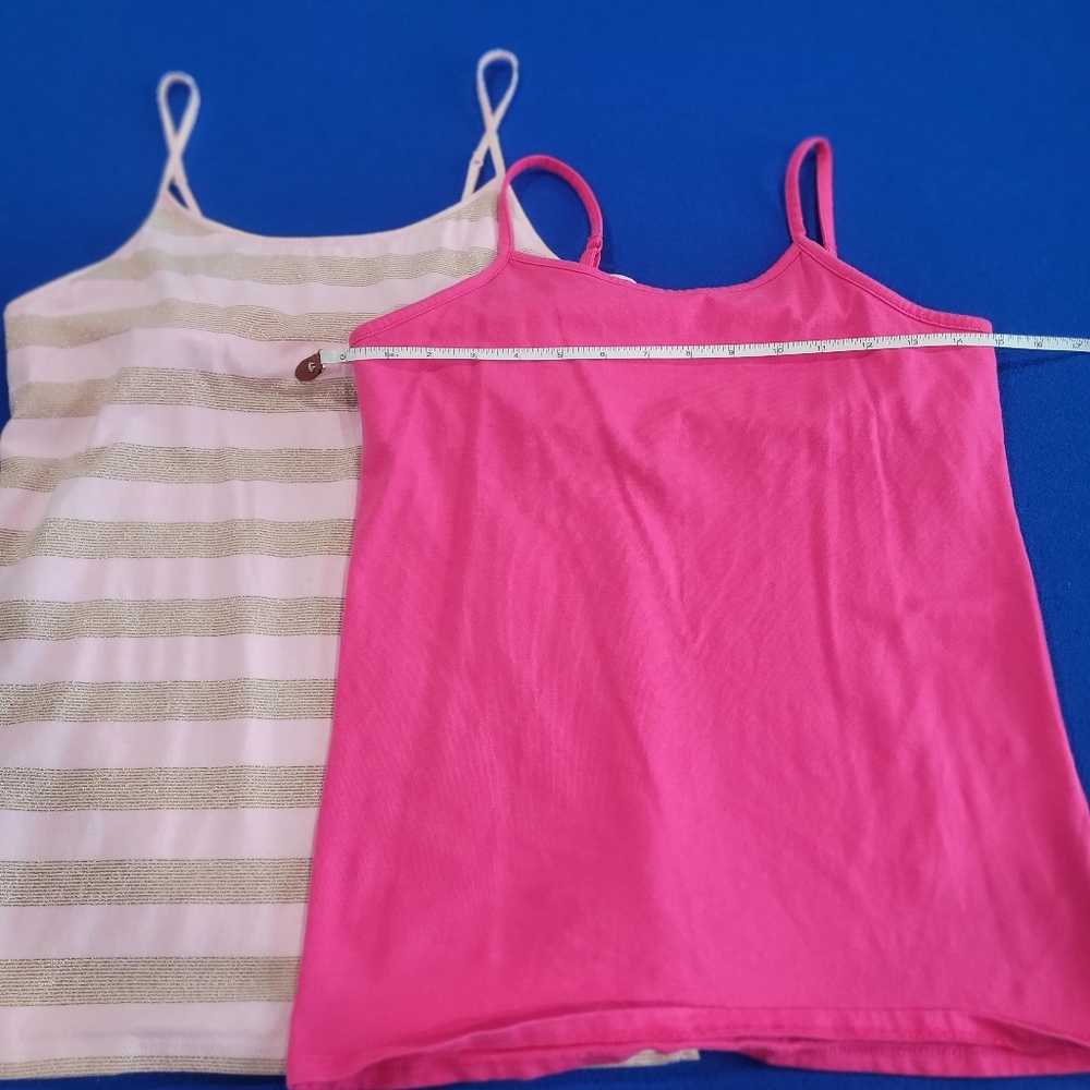 2 Pink Camisoles / Mossimo Supply Co / Falls Creek / Adjustable Straps / Stripes